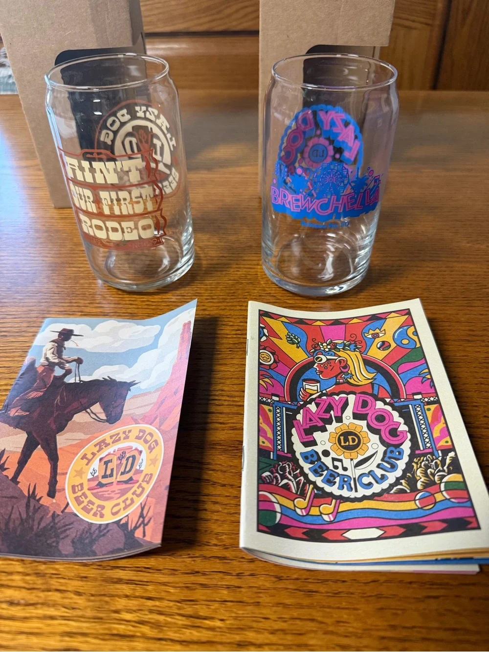 NIB Lazy Dog Beer Club Glasses - Set of 2